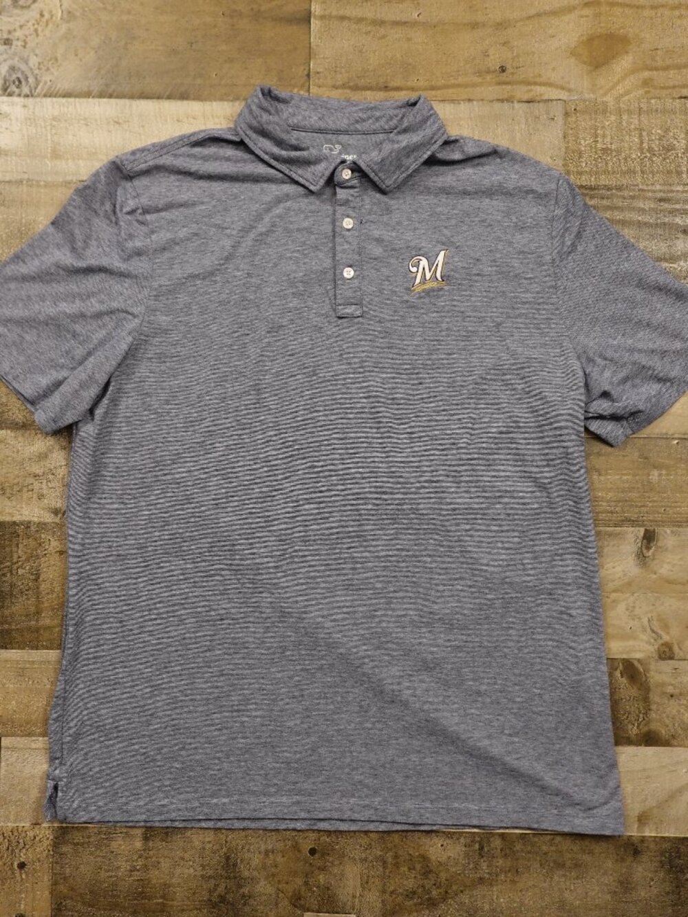 Vineyard Vines Edgartown Polo Shirt Men’s XL Blue Milwaukee Brewers Pima Stretch